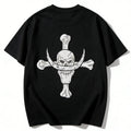 One Piece Whitebeard Edward Newgate Embroidered T-Shirt, Anime Oversized Cotton Tee