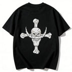 One Piece Whitebeard Edward Newgate Embroidered T-Shirt, Anime Oversized Cotton Tee