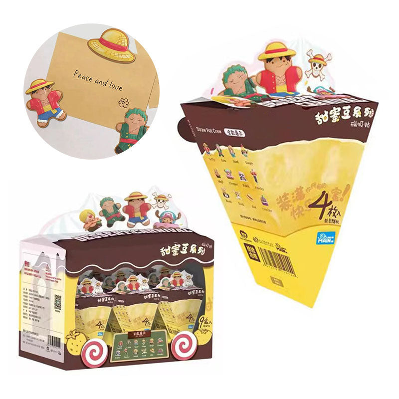 Luffy Magnet autocollant de réfrigérateur boîte mystère Autocollant de réfrigérateur personnage mignon