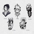 Autocollants de tatouage semi-permanents cool Uchiha Sasuke/Uzumaki/Hatake Kakashi