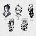 Autocollants de tatouage semi-permanents cool Uchiha Sasuke/Uzumaki/Hatake Kakashi