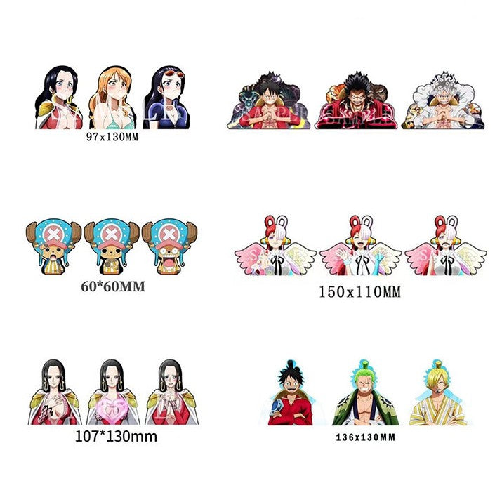 Autocollants 3D dégradés Luffy/Zoro/Nami