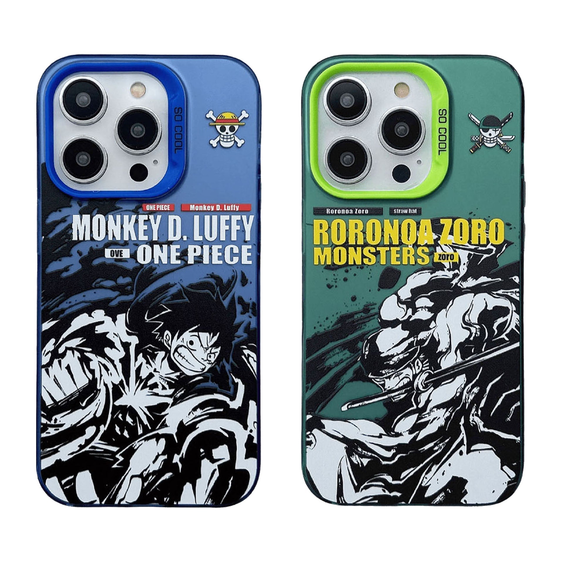 Coque Luffy/Zoro en silicone antichoc pour iPhone