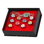 Naruto Itachi Pain Akatsuki Ring Set, 10Pcs Anime Akatsuki Symbol Rings with Necklace Gift Box