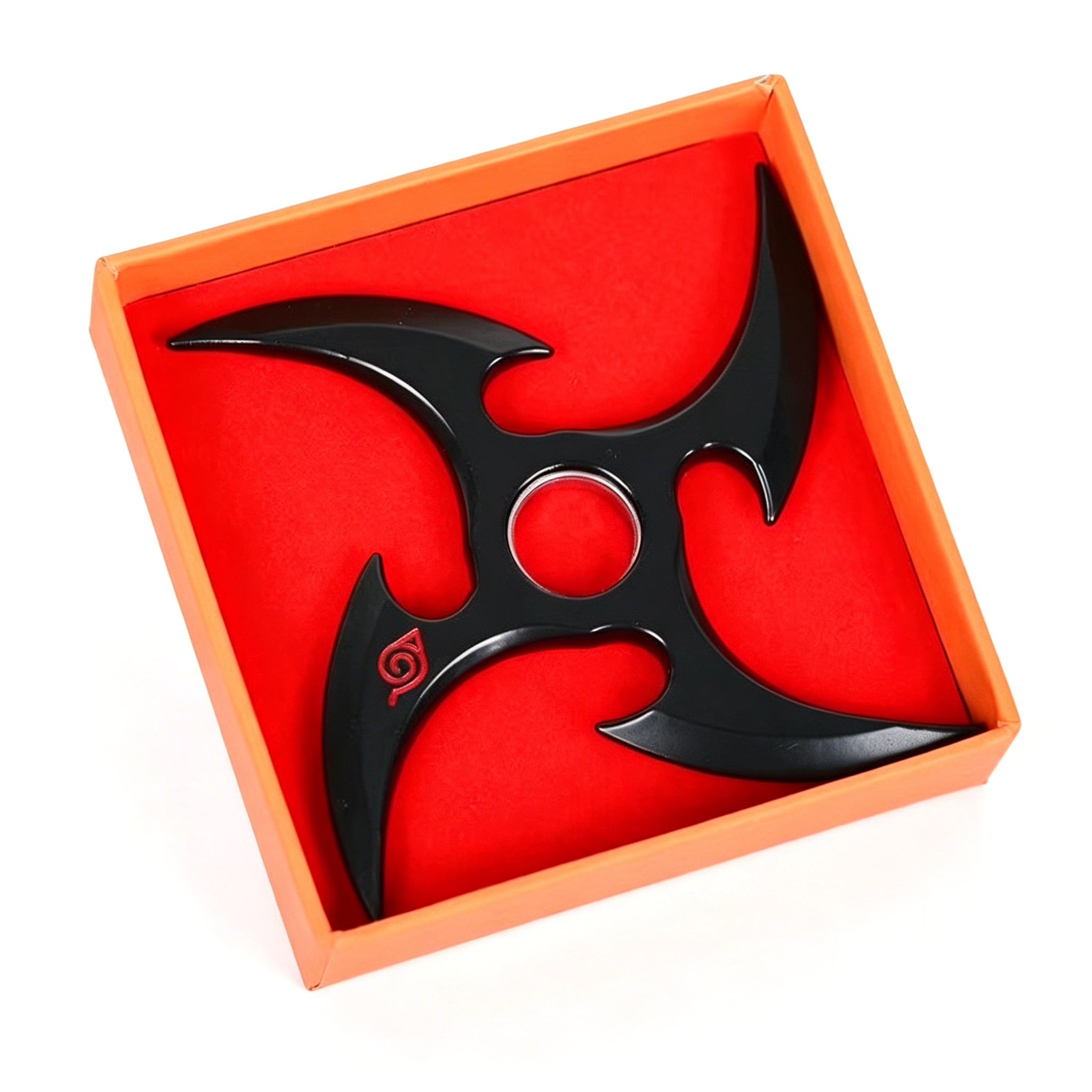 Naruto Uzumaki Konoha Symbol Shuriken Fidget Spinner, Stress Relief Metal Toy