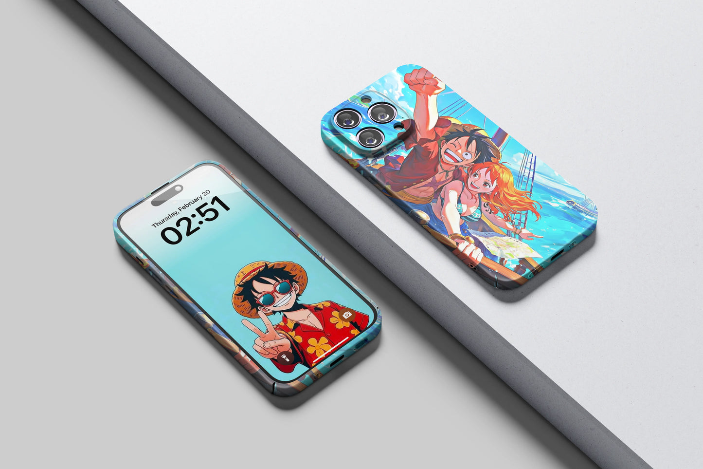 Luffy & Nami | One Piece 3D Printed Anime Phone Case