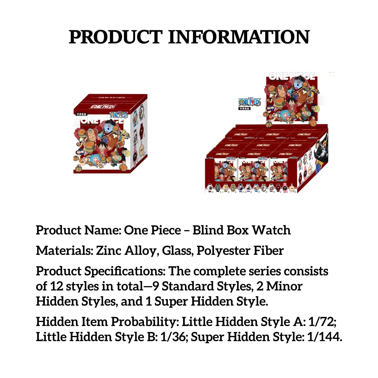 Montre Animée ONE PIECE Blind Box | Montre-Bracelet à Quartz Mystère avec Personnage pour Fans