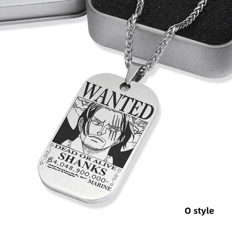 Collier de primes de personnages en titane Luffy/Zoro/Nami/Sanji