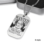 Collier de primes de personnages en titane Luffy/Zoro/Nami/Sanji