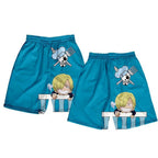 Shorts d'été Luffy/Zoro/Sanji/Chopper Pantalon imprimé texte exquis