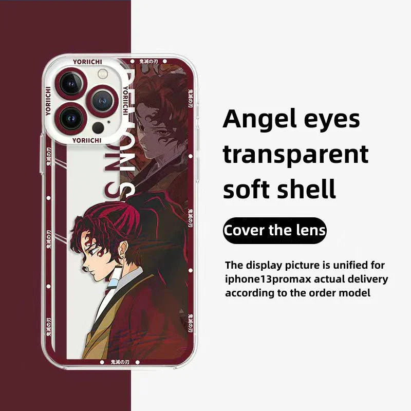 Coque de téléphone antichoc en silicone raffinée tendance Apple pour iPhone, Android Tanjirou/Nezuko