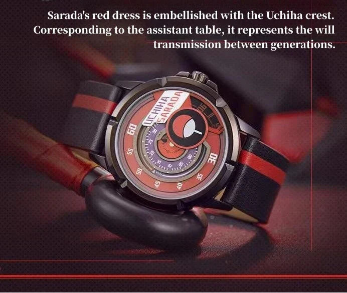 Montre Boruto/Sasuke/Sarada Montre étanche à trois degrés Montre Sharingan