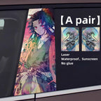 Autocollants laser de décoration de personnage pour colonne de voiture Tanjirou/Nezuko