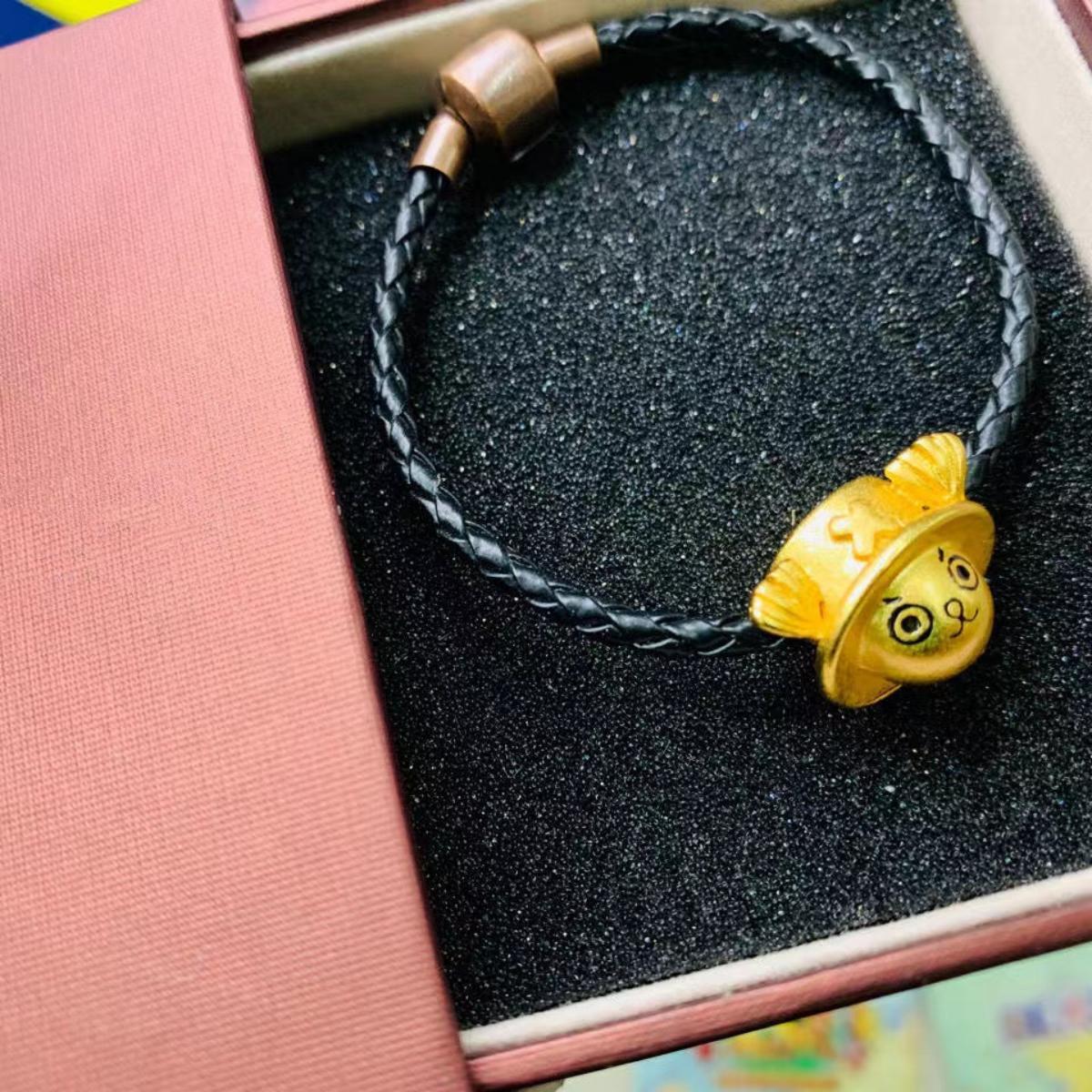 Bracelet de perles Luffy en or, cadeau pour les amoureux de la marine fruitée