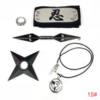 Sasuke1:1 métal kunaishuriken bague bandeau collier costume