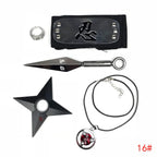 Sasuke1:1 métal kunaishuriken bague bandeau collier costume