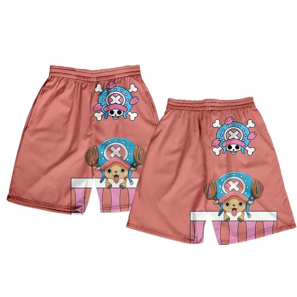 Shorts d'été Luffy/Zoro/Sanji/Chopper Pantalon imprimé texte exquis
