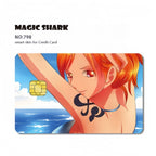 Autocollants de carte bancaire Luffy/Zoro épaissis avec gommage cristal personnalisés