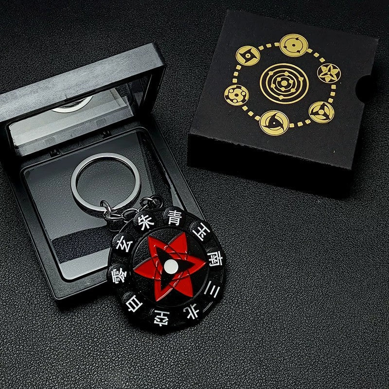 Porte-clés rotatif Sharingan Naruto - Jouet Fidget Spinner Uchiha Anime