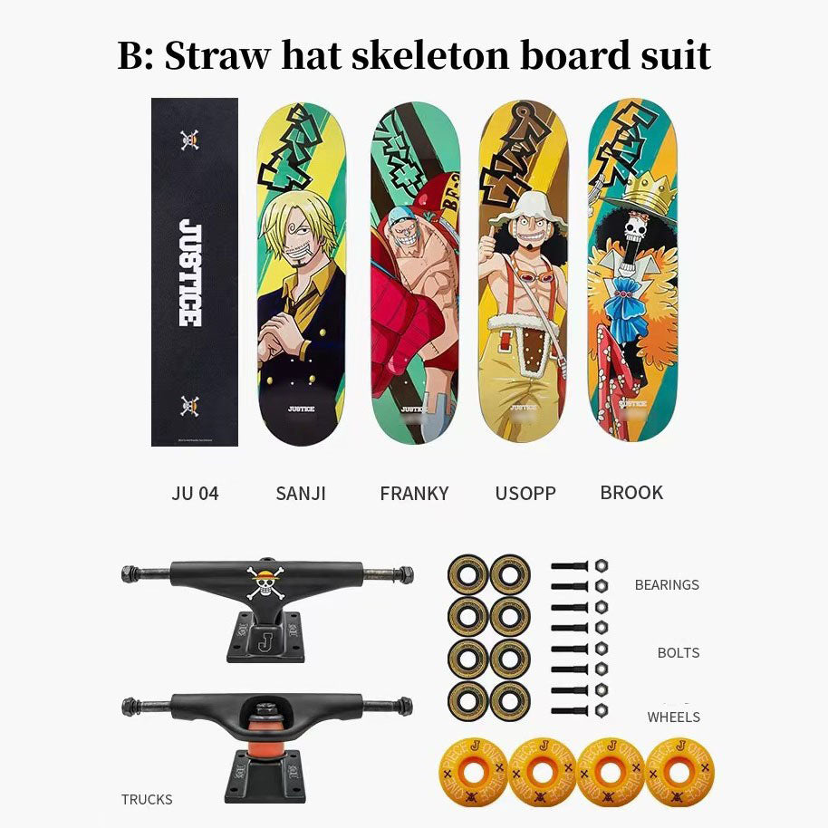 Skateboard professionnel Luffy/Zoro à motif fin (Taille: 80CM×20CM)