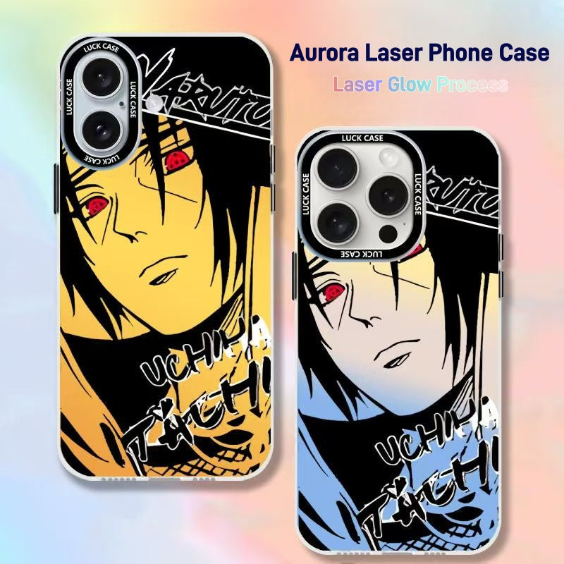 Naruto Sasuke Anime Phone Case, Graffiti Style Multi Character Shockproof Protective Case For iPhone All Models Anti-Scratch Soft TPU Cell Phone Cover