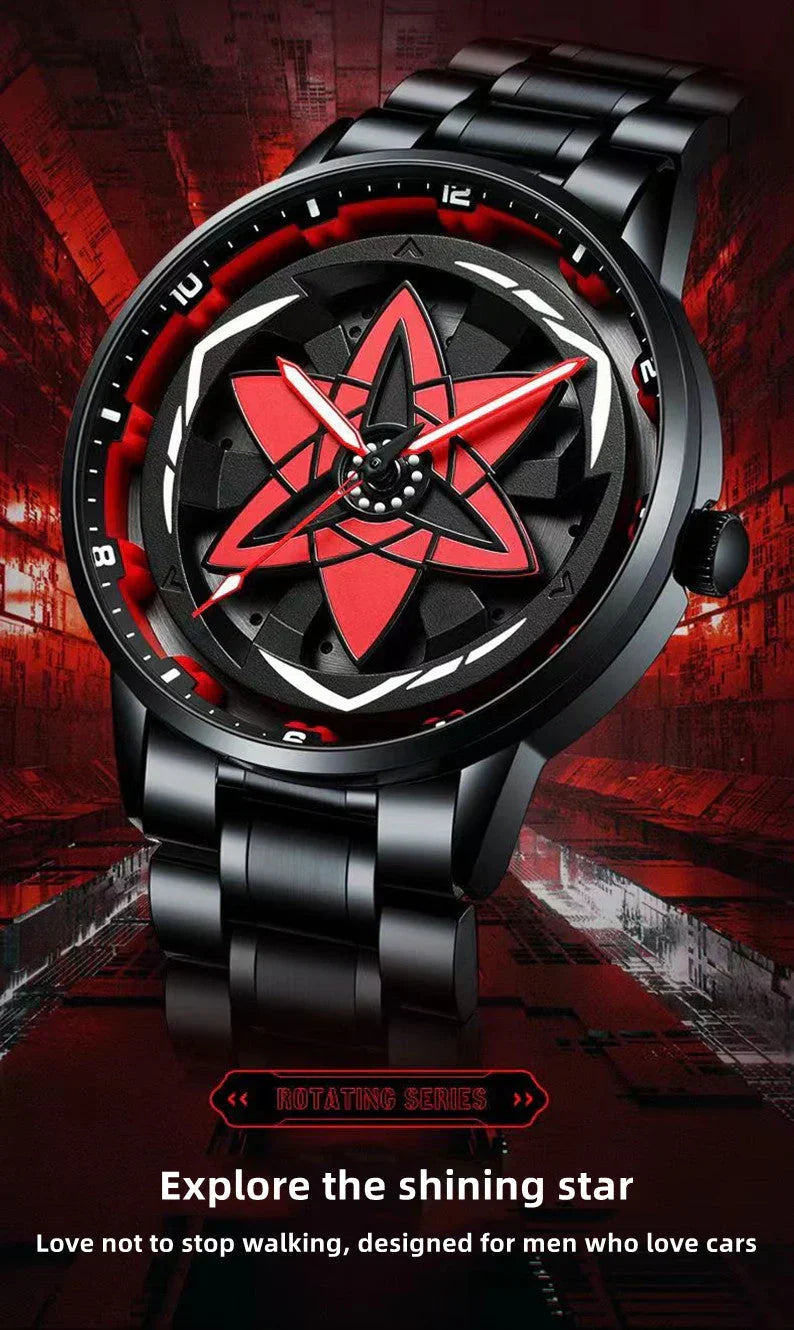 Montre rotative Sharingan de Sasuke/Madara/Itachi. Montre élégante et cool.