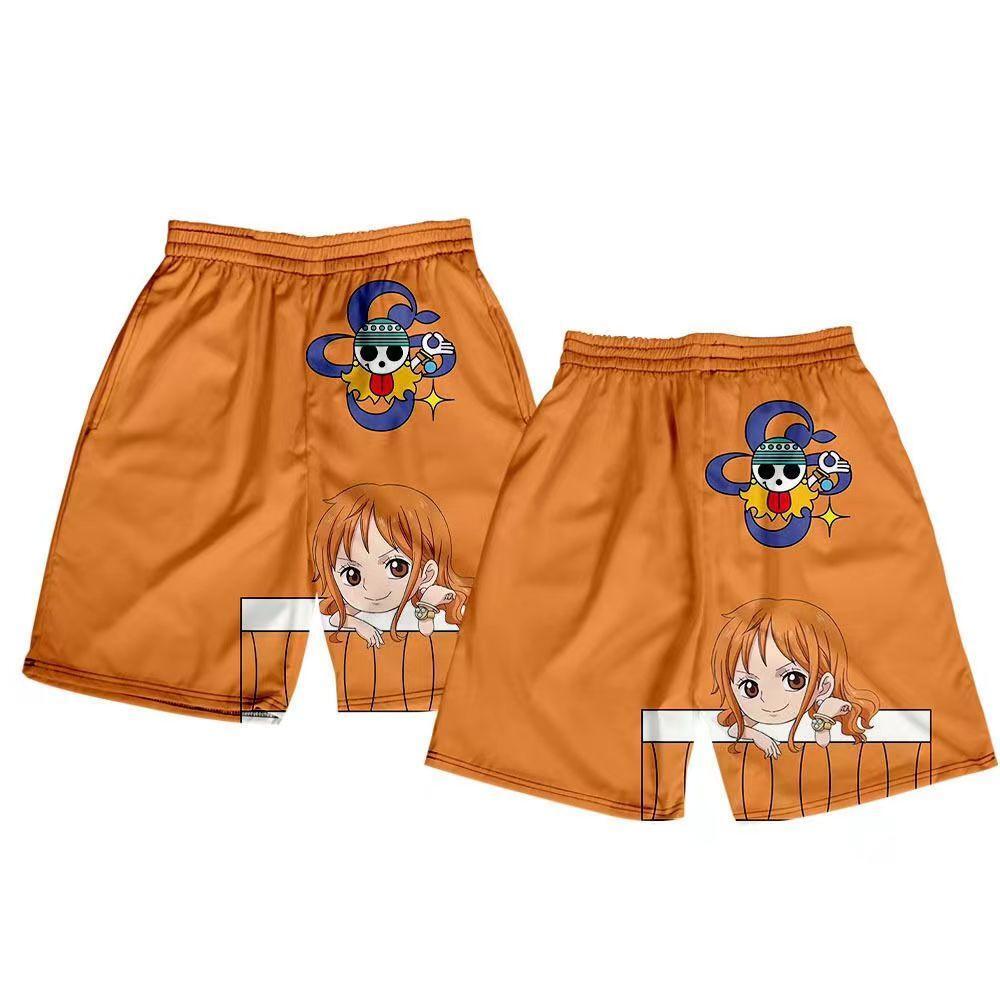 Shorts d'été Luffy/Zoro/Sanji/Chopper Pantalon imprimé texte exquis