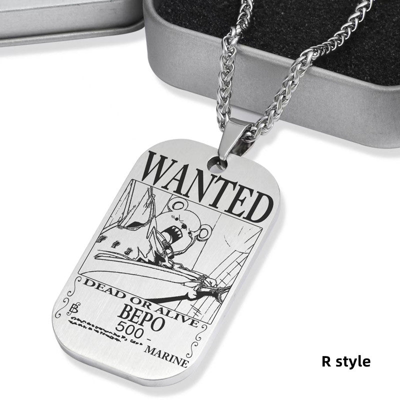 Collier de primes de personnages en titane Luffy/Zoro/Nami/Sanji