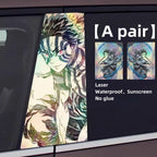 Autocollants laser de décoration de personnage pour colonne de voiture Tanjirou/Nezuko
