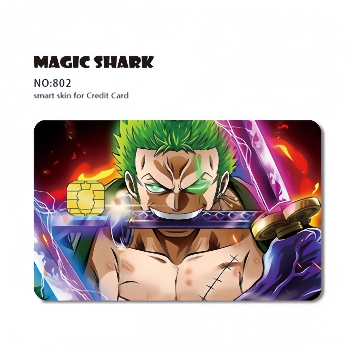 Autocollants de carte bancaire Luffy/Zoro épaissis avec gommage cristal personnalisés