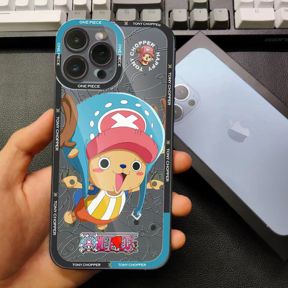 Coque de téléphone en silicone Luffy/Zoro/Ace résistante aux chocs pour iPhone