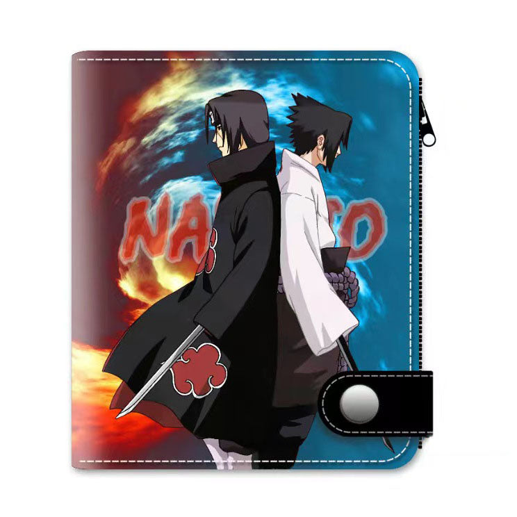 Portefeuille en cuir exquis Sasuke/Itachi/Kakashi avec design grande capacité et excellente qualité