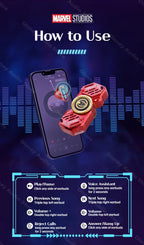 Écouteurs sans fil TWS Bluetooth 5.4 Marvel Iron Man Captain America Fidget Spinner, écouteurs sans fil à rabat magnétique Mecha en alliage de zinc