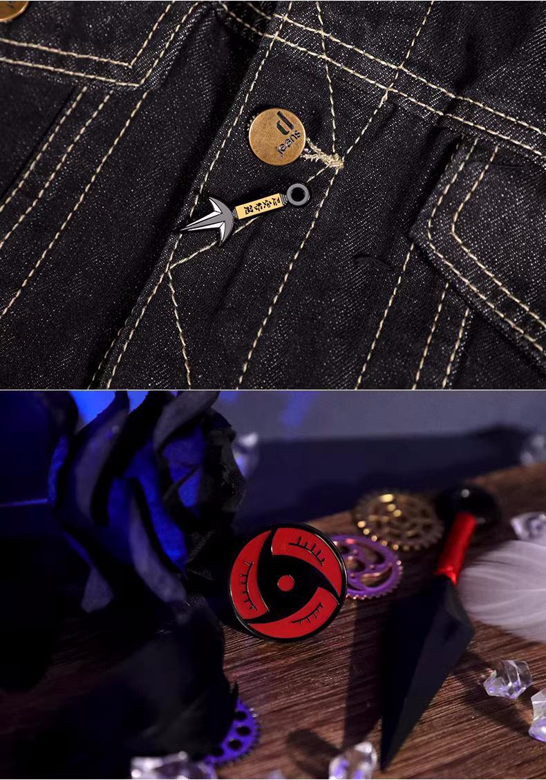Collection de badges métalliques susuke/itachi/kakakshi Mangekyou Sharingan