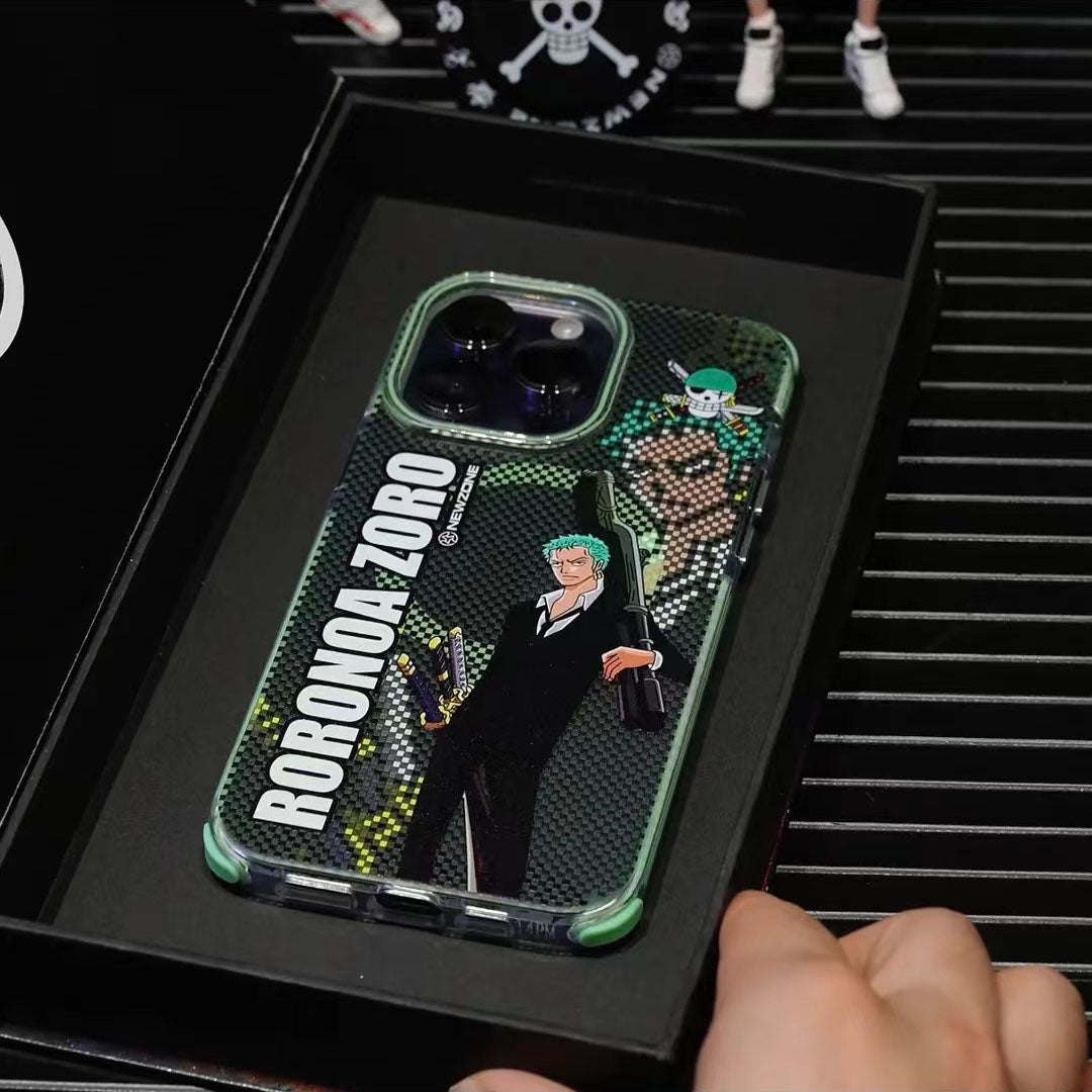 Coque Luffy/Zoro en silicone antichoc pour iPhone
