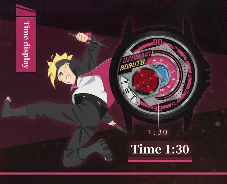 Montre Boruto/Sasuke/Sarada Montre étanche à trois degrés Montre Sharingan