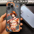 Coque de téléphone en silicone Luffy/Zoro/Ace résistante aux chocs pour iPhone