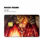 Autocollants de carte bancaire Luffy/Zoro épaissis avec gommage cristal personnalisés