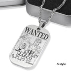 Collier de primes de personnages en titane Luffy/Zoro/Nami/Sanji