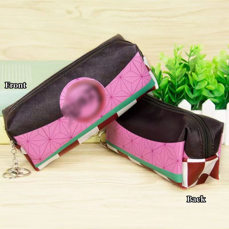 Tanjirou/Nezuko exquise trousse multi-fonctionnelle avec compartiments astucieux et motifs originaux