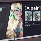 Autocollants laser de décoration de personnage pour colonne de voiture Tanjirou/Nezuko