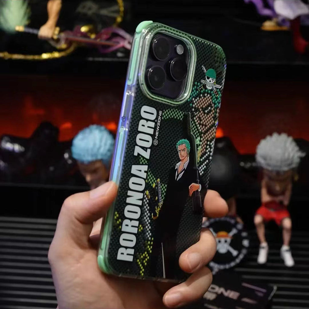 Coque Luffy/Zoro en silicone antichoc pour iPhone