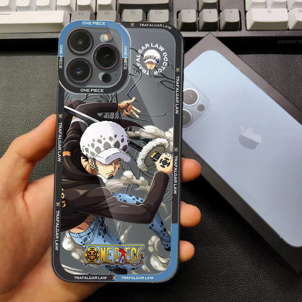 Coque de téléphone en silicone Luffy/Zoro/Ace résistante aux chocs pour iPhone
