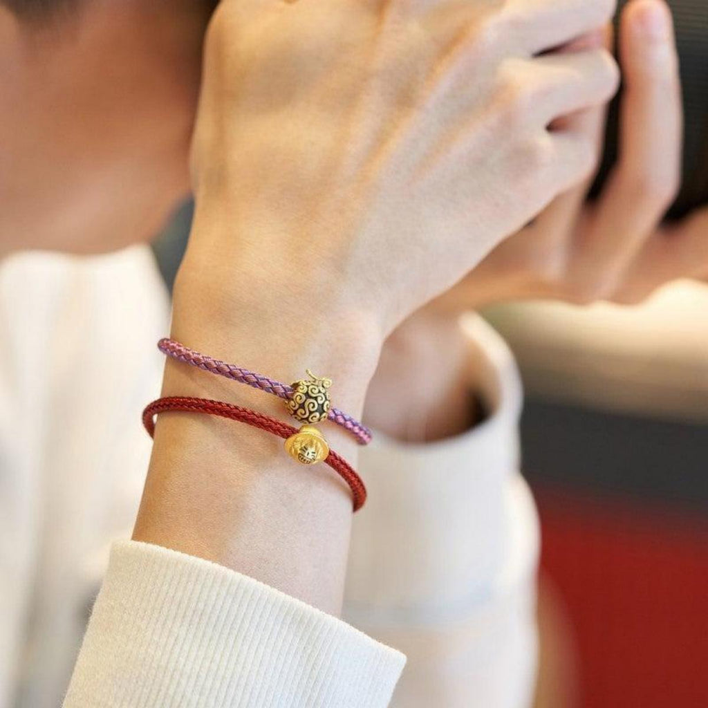 Bracelet de perles Luffy en or, cadeau pour les amoureux de la marine fruitée