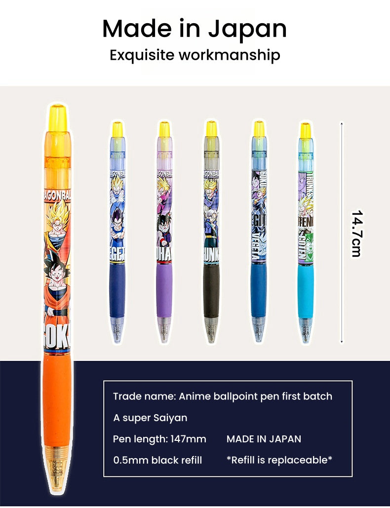 Stylo bille Goku/Vegeta Cool Push - Ressentez la puissance de l'anime en écrivant
