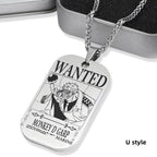 Collier de primes de personnages en titane Luffy/Zoro/Nami/Sanji