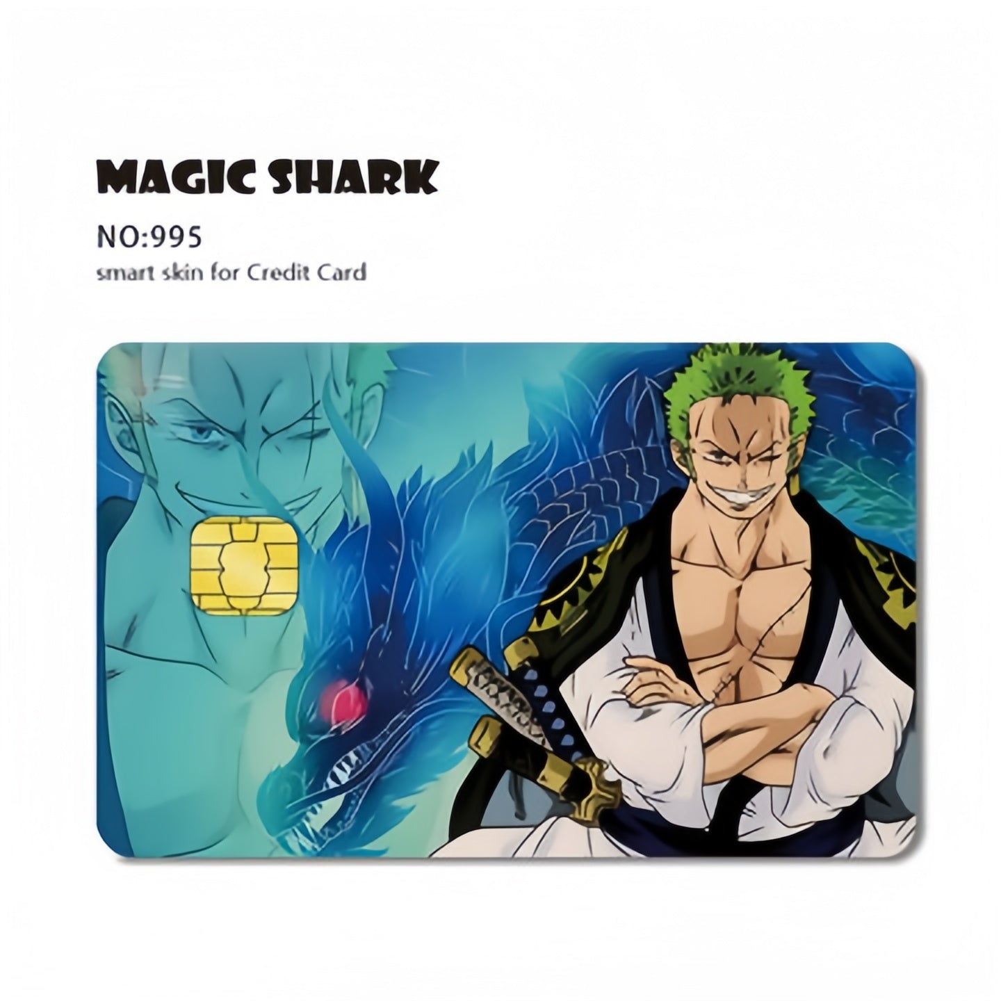 Autocollants de carte bancaire Luffy/Zoro épaissis avec gommage cristal personnalisés