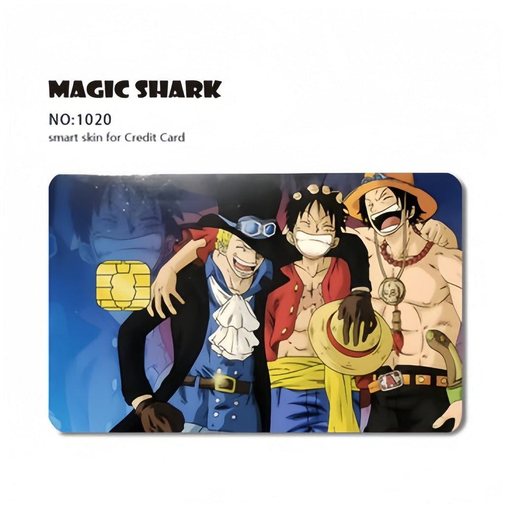 Autocollants de carte bancaire Luffy/Zoro épaissis avec gommage cristal personnalisés