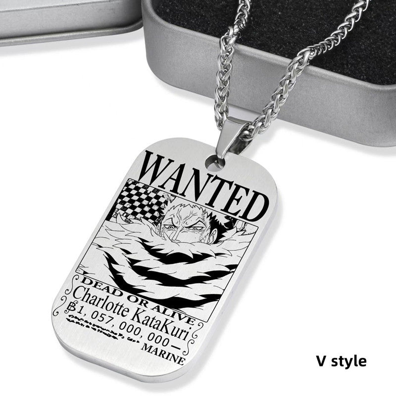 Collier de primes de personnages en titane Luffy/Zoro/Nami/Sanji
