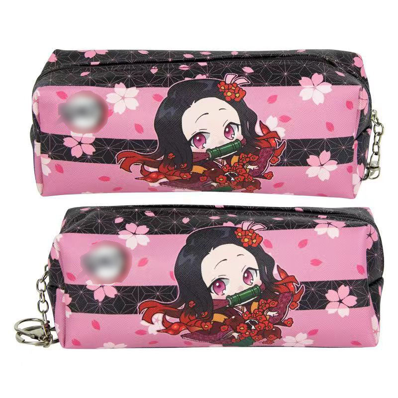 Tanjirou/Nezuko exquise trousse multi-fonctionnelle avec compartiments astucieux et motifs originaux